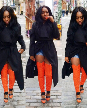 Fashion Long Sleeves Black Long Wool Coat with Belt Fashion Long Sleeves Black Long Wool Coat with Belt