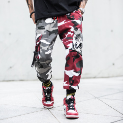 2018 Mens Fashion Splice joggers pants Camo pants Cargo pants Men Camo Pants Mens Trousers US Size M-XXL