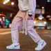 Aelfric Eden Men Joggers Hip Hop Harem Streetwear Pants Ribbons Letter Embroidery Casual Trousers Popular Pink Cargo Pants UR45