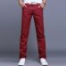 Fashion Men Business Casual Pants Cotton Slim Straight Trousers Spring Summer Long Pants -MX8