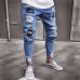 Fear Of Gold Fashion Men Jeans Hip Hop Cool Streetwear Biker Patch Hole Ripped Skinny Jeans Slim Fit Mens Clothes Pencil Jeans