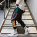 Hip Hop Streetwear Men's Splice Joggers Pants Fashion Men Casual Cargo Pant Trousers High Street Elastic Waist Harem Pant Men