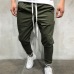 Hot Men's Sweatpants Side Stripe Hip  Track Pants Street Wear Skinny  Sweatpants Elastic Waist Male Casual Trousers 3XL