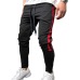 Hot Men's Sweatpants Side Stripe Hip  Track Pants Street Wear Skinny  Sweatpants Elastic Waist Male Casual Trousers 3XL