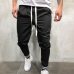 Hot Men's Sweatpants Side Stripe Hip  Track Pants Street Wear Skinny  Sweatpants Elastic Waist Male Casual Trousers 3XL