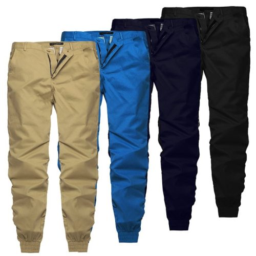 INCERUN 2019 Plain Pants Men Casual Trousers Joggers Slim Fit Man Clothes Pants With Elastic Cuff Clothing Pantalon Hombre Pants