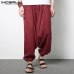 INCERUN Plus Size 5XL Men's Pants Harem Hiphop Loose Wide Pant Cotton Big Drop Crotch Joggers Dance Trousers Male Clothing