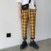 LAPPSTER Streetwear Yellow Plaid Pants Men Joggers 2019 Man Casual Straight Harem Pants Men Korean Hip Hop Track Pants Plus Size