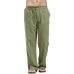 Litthing Mens Nature Cotton Linen Trousers Summer Pants 2XL Casual Male Solid Elastic Waist Straight Loose Pants Plus Size