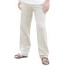 Litthing New Top quality Men's Summer Casual Pants Natural Cotton Linen Trousers White Linen Elastic Waist Straight Men's Pant