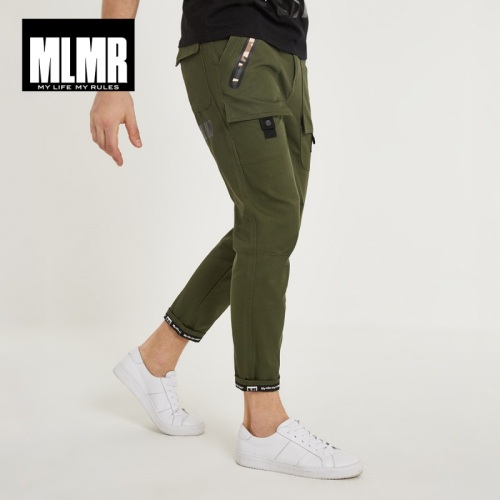 MLMR Men's 100% Cotton Korean-style Printing Casual Trousers Slim Fit Pants Mens Cargo Pants 2019 Brand New Winter 218314507