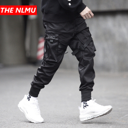 Men Multi-pocket Elastic Waist Design Harem Pant Men Streetwear Punk Hip Hop Casual Trousers Joggers Male Dancing Pant GW013