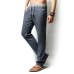 Men Pants Linen Drawstring Flax Pants Straight Full Length solid Linen Cotton Home Men's Trousers Fashion Pants Linen Size M-3XL