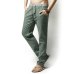 Men Pants Linen Drawstring Flax Pants Straight Full Length solid Linen Cotton Home Men's Trousers Fashion Pants Linen Size M-3XL