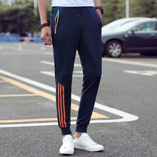 Men's Casual Pants 2019 Autumn Trousers Men Pants Slim Fit Sweatpants Cotton Jogger Striped Bodybuilding Gyms Pants Sportswear