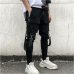 NEW Hot Side Pockets Pencil Pants Mens Hip Hop Patchwork Cargo Ripped Sweatpants Joggers Trousers Male Fashion Full Length Pants