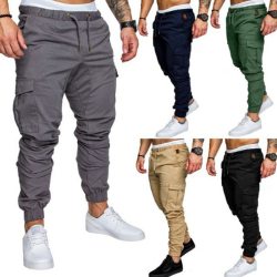 New 2018 Casual Joggers Solid Color Pants Men Cotton Elastic Long Trousers pantalon homme Military Army Cargo Pants Men Leggings