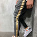 New Autumn Men Slim Fit Trousers Tracksuit Bottoms Stiped Skinny Joggers Long Sweat Pants