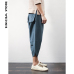 Sinicism Store Cotton Linen Mens Harem Pants Summer Male Casual Calf-Length Pants 2019 Solid Big Pocket Baggy Pants Trousers