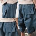 Sinicism Store Cotton Linen Mens Harem Pants Summer Male Casual Calf-Length Pants 2019 Solid Big Pocket Baggy Pants Trousers