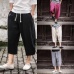 Sinicism Store Man Linen Cropped Cross Pant Trouser Men Casual Wide-Legged Bloomers Summer 2019 Male Traditional Nepal Trousers