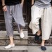 Sinicism Store Man Linen Cropped Cross Pant Trouser Men Casual Wide-Legged Bloomers Summer 2019 Male Traditional Nepal Trousers