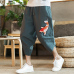 Sinicism Store Mens 2019 New Beach Pants Male Summer Casual Calf-Length Pants Man Carp Embroidery Baggy Loose Trousers