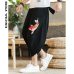 Sinicism Store Mens 2019 New Beach Pants Male Summer Casual Calf-Length Pants Man Carp Embroidery Baggy Loose Trousers