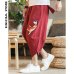 Sinicism Store Mens 2019 New Beach Pants Male Summer Casual Calf-Length Pants Man Carp Embroidery Baggy Loose Trousers