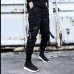 Streetwear Ribbons Casual Pants Men Black Slim Mens Joggers Pants Side-pockets Cotton Camouflage Man Trousers