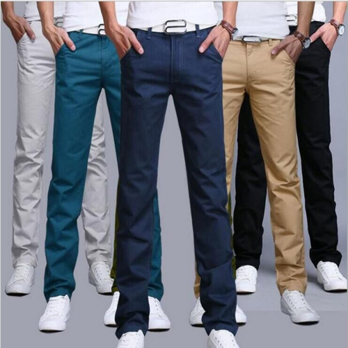 TANGYAXUAN New Design Casual Men pants Cotton Slim Pant Straight Trousers Fashion Business Solid Khaki Black Pants Men 28-38