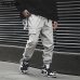 Una Reta Man Pants New Fashion Streetwear Stitching Color Joggers Hip Hop Long Pants Men Elastic Waist Cargo Pants Men