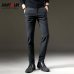 jantour Brand Pants Men Casual Elastic Long Trousers Male Cotton lattice straight gray Work Pant men's autumn Large size 28-38