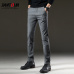 jantour Brand Pants Men Casual Elastic Long Trousers Male Cotton lattice straight gray Work Pant men's autumn Large size 28-38