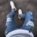 2018 Men Stylish Ripped Jeans Pants Biker Skinny Slim Straight Frayed Denim Trousers New Fashion skinny jeans men Clothes