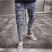 2018 Men Stylish Ripped Jeans Pants Biker Skinny Slim Straight Frayed Denim Trousers New Fashion skinny jeans men Clothes