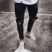 2018 Men Stylish Ripped Jeans Pants Biker Skinny Slim Straight Frayed Denim Trousers New Fashion skinny jeans men Clothes