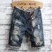 2018 New Men's Denim Shorts Hole Paint Personality Denim Pants Fashion Skinny Simple Cotton Comfortable Male Destroyed Jeans