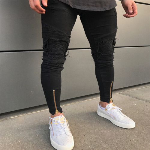 2018 hot sell men designer jeans black jeans men casual male jean skinny motorcycle high quality denim pants