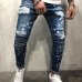 2018 new Fashion Jeans Men Casual Trousers Casual Fitted Bottoms Zipper Streetwear Hip Hop Straight male personality denim pants