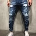 2018 new Fashion Jeans Men Casual Trousers Casual Fitted Bottoms Zipper Streetwear Hip Hop Straight male personality denim pants