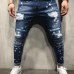 2018 new Fashion Jeans Men Casual Trousers Casual Fitted Bottoms Zipper Streetwear Hip Hop Straight male personality denim pants