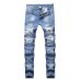 2019 New Fashion Ripped Jeans Men Patchwork Hollow Out Printed Beggar Cropped Pants Man Cowboys Demin Pants Male Dropshipping