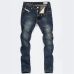 2019 New Hole Ripped Stretch Famous Fashion Designer Button Jeans Men Straight Dark Blue Color Printed Mens Jeans Ripped Jeans