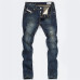 2019 New Hole Ripped Stretch Famous Fashion Designer Button Jeans Men Straight Dark Blue Color Printed Mens Jeans Ripped Jeans