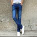 2019 Spring Summer New Fashion Men Casual Stretch Skinny Jeans Slim fit Trousers Tight White Pants Solid Colors