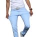 2019 Spring Summer New Fashion Men Casual Stretch Skinny Jeans Slim fit Trousers Tight White Pants Solid Colors