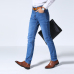 2019 Summer New Men's Thin Light Jeans Business Casual Stretch Slim Denim Jeans Light Blue Trousers Male Brand Pants Plus Size