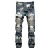 Famous TANGYAXUAN Brand Fashion Designer Jeans Men Straight Dark Blue Color Printed Mens Jeans Ripped Jeans,96% Cotton