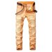 Famous TANGYAXUAN Brand Fashion Designer Jeans Men Straight Dark Blue Color Printed Mens Jeans Ripped Jeans,96% Cotton